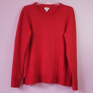 J. Crew Red Crew Neck Sweater